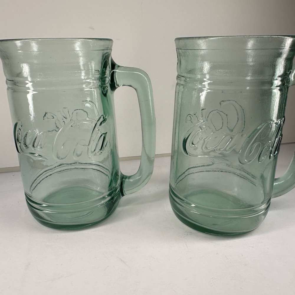 Coca Cola Green Glass Mugs Set